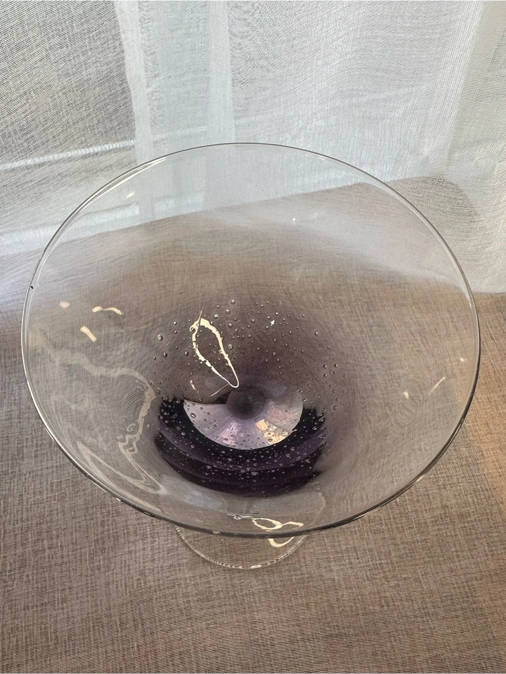Pier One Purple Crackle Amethyst Martini Glass